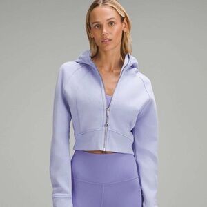Lululemon Athletica Light Purple Cropped Hoodie scuba full zip